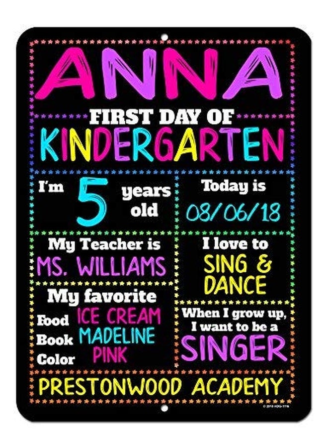 Honey Dew Gifts First Day Of Printed Chalkboard Sign Black/White - Image 2