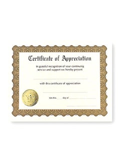 GP Pack Of 36 Certificate Of Appreciation Beige/Brown/White 