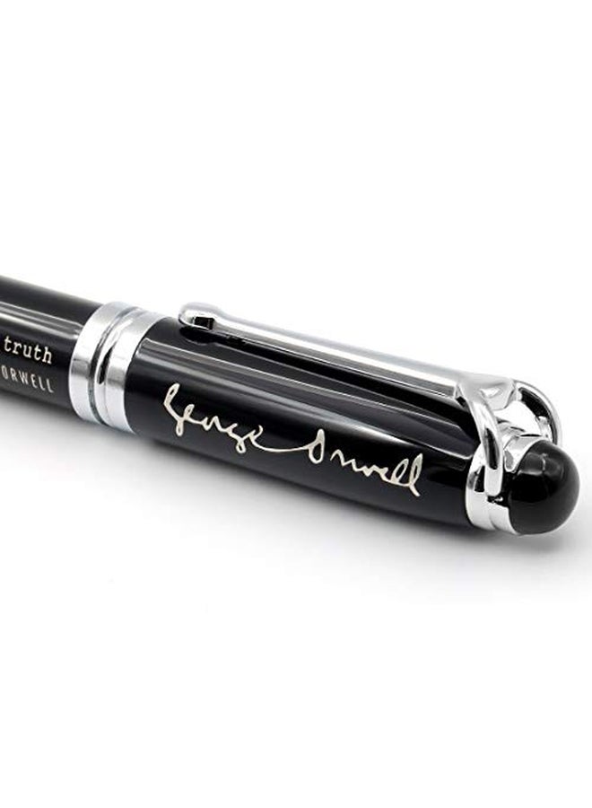 Inkstone George Orwell Quote Engraved Ballpoint Pen Black/Silver  - Image 2