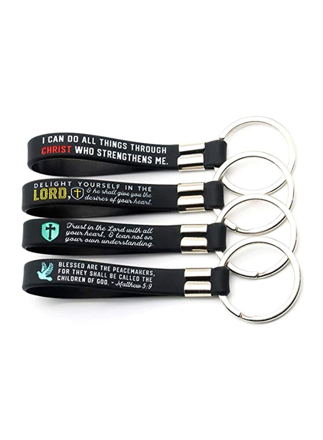 12-Piece Keychain Set Black/Silver