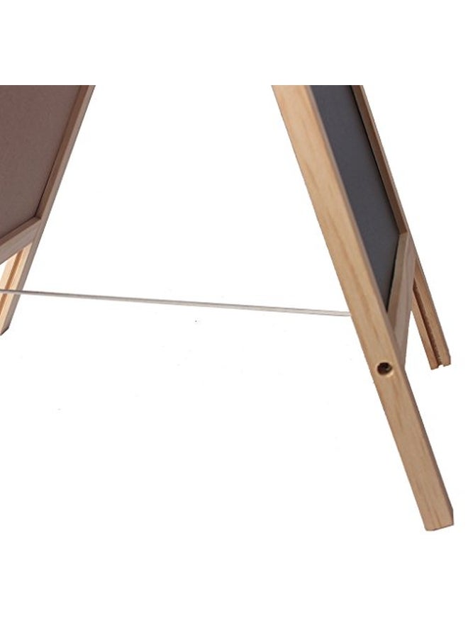 BangQiao Wooden A-Frame Double-Sided Chalkboard Black/Brown  - Image 3