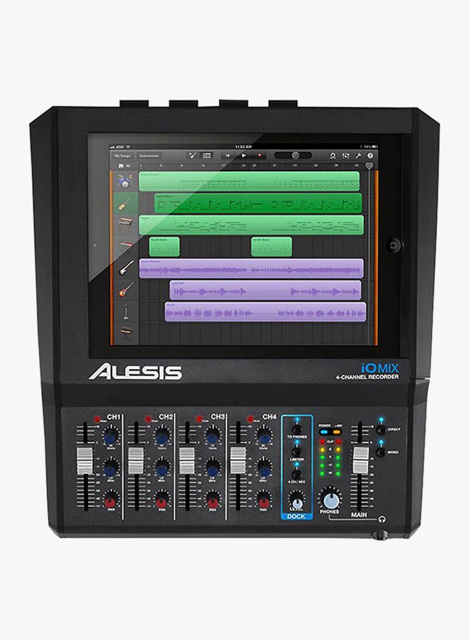 Alesis - 4 Channel Audio Interface/Mixer Visual Mixers For iPad IO MIX Black - Image 1