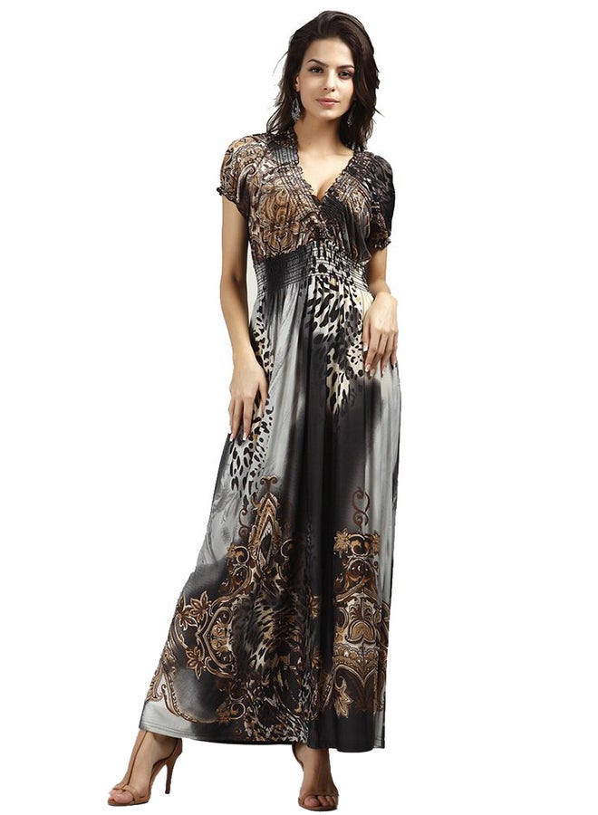 شاربدو فستان حريري واسع للشاطىء بنمط بوهيمي وبتصميم ثلجي - Image 3