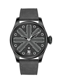 T5 men PU Leather Analog Wrist Watch H3632D 