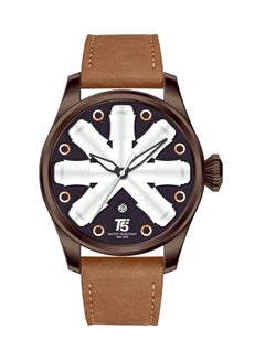 T5 Men's PU Leather Analog Wrist Watch H3632F 