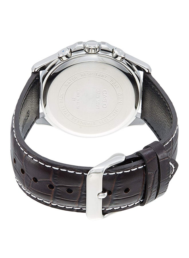 CASIO Men's Leather Analog Wrist Watch MTP-1374L-7A1VDF-R - 47 mm - Brown - Image 2