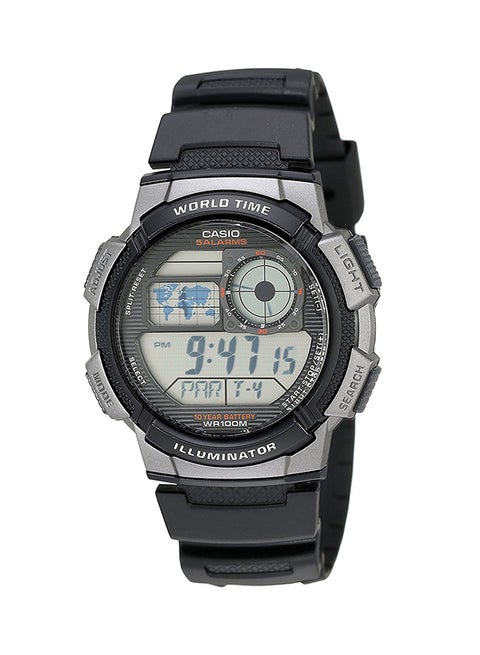 Men's Youth Water Resistant Digital Watch AE-1000W-1BVDF-R - 44 mm - Black