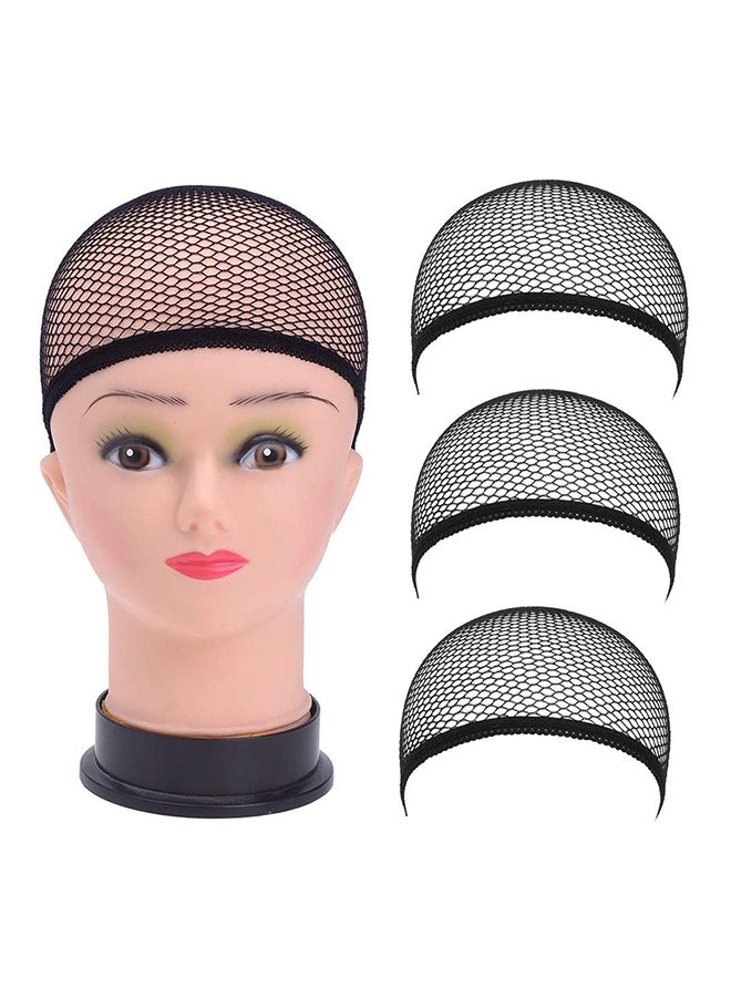 3-Piece Elastic Stocking Wig Cap Beige 50cm - Image 3