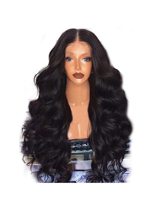 VonVonCo Long Wave Lace Front Brazilian Remy Wig Black 50centimeter