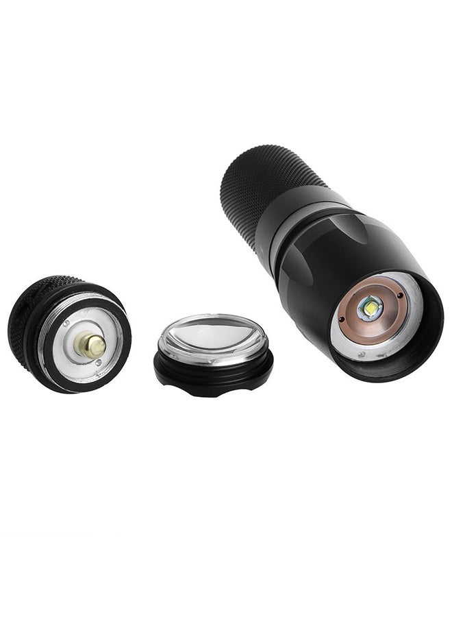 فوبيري مجموعة مصابيح يدوية XML T6 بإضاءة LED بـعدد 5 أوضاع إضاءة بمعدل سطوع 3000 لومن مضادة للماء وبتصميم عسكري من 4 قطع أسود  - Image 2