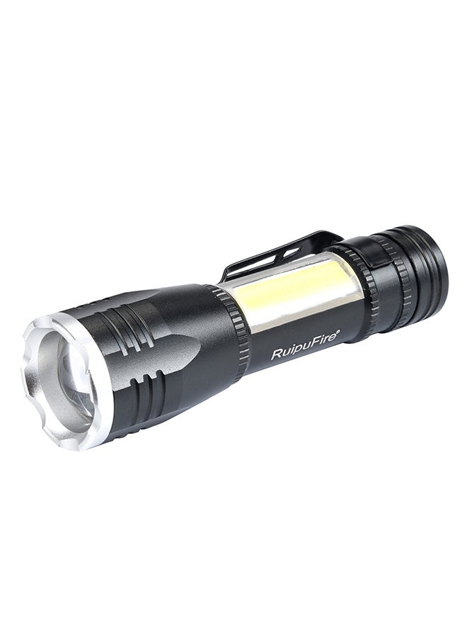 Voberry Zoomable Flashlight XML T6+COB LED Torch Lamp 18650 3 Modes Black - Image 1
