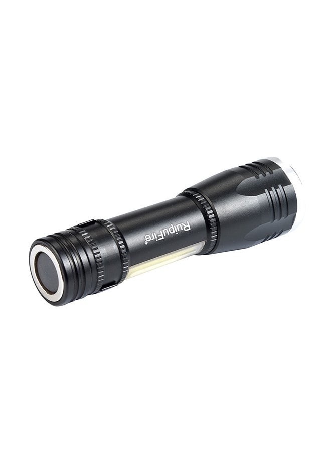 Voberry Zoomable Flashlight XML T6+COB LED Torch Lamp 18650 3 Modes Black - Image 2