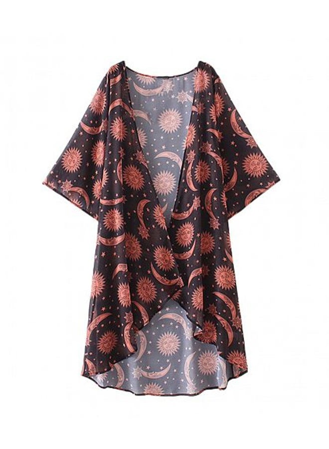 Cardigan Blouse Outerwear Bikini Cover Up Red  - Image 1