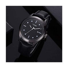 TOMI unisex Leather Analog Watch T092/BL-BL  - Image 2