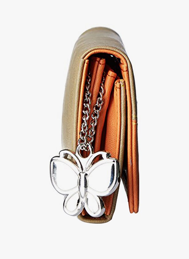 Butterflies Polyester Blend Wallet BNS 2358BG Brown - Image 3