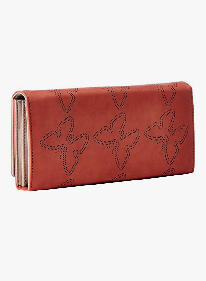 Butterflies Polyester Blend Wallet BNS 2383ORG Orange  - Image 2