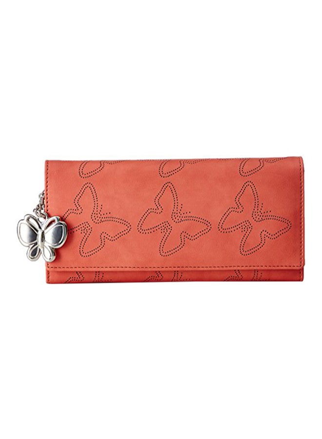 Butterflies Polyester Blend Wallet BNS 2383ORG Orange  - Image 1