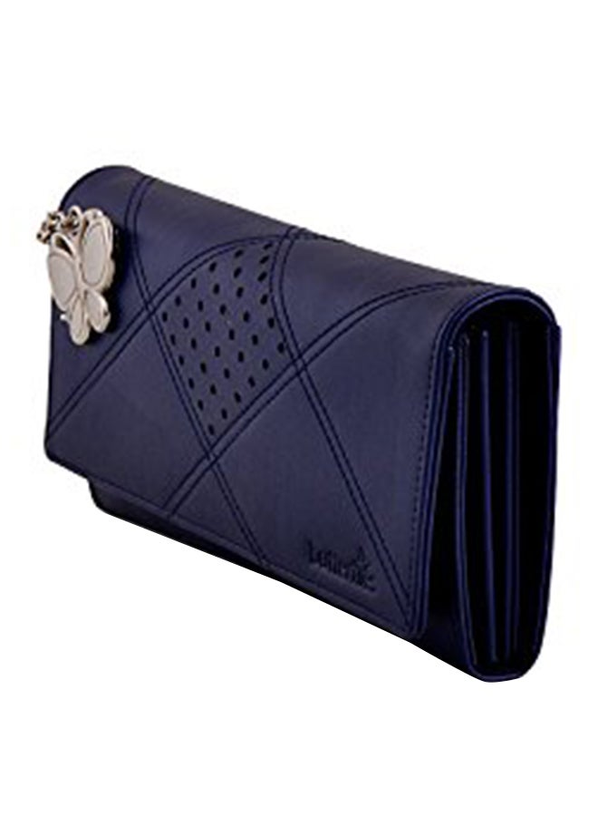 Butterflies Polyester Blend Wallet BNS 2385BL Blue  - Image 1