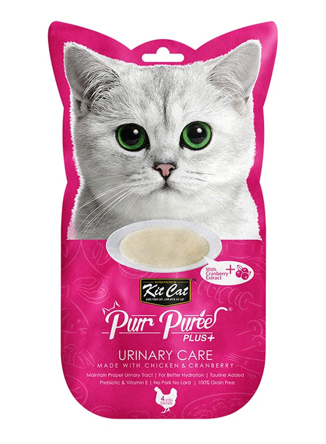 Kit Cat Pack Of 4 Purr Puree Plus Urinary Care 60grams