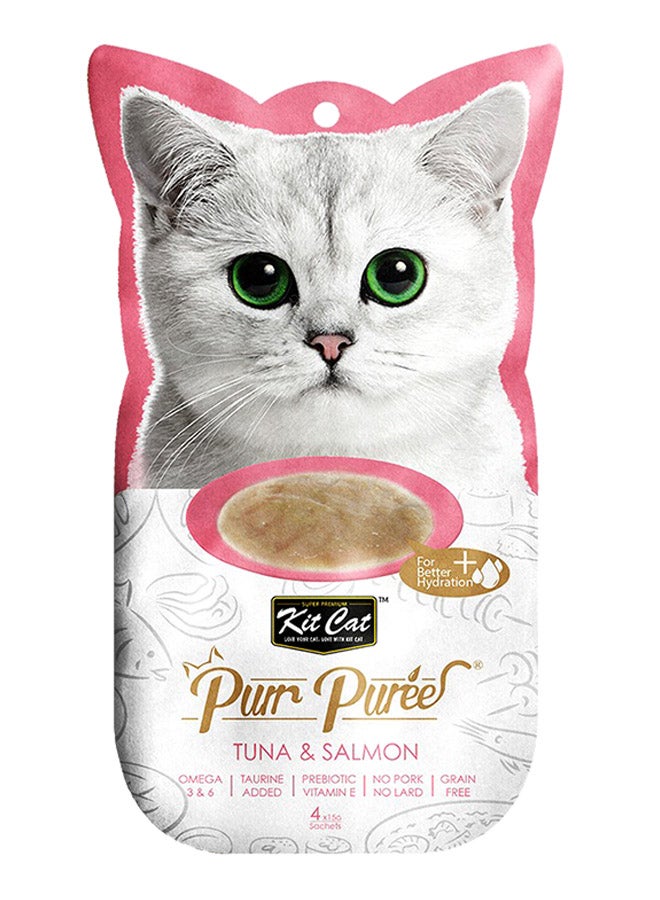 Kit Cat Purr Puree Tuna And Salmon 15G Pack Of 4