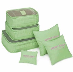6-Piece Clothes Travel Organizer Set Green