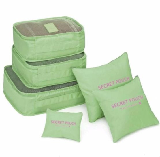 Generic - 6-Piece Clothes Travel Organizer Set Green - Image 1