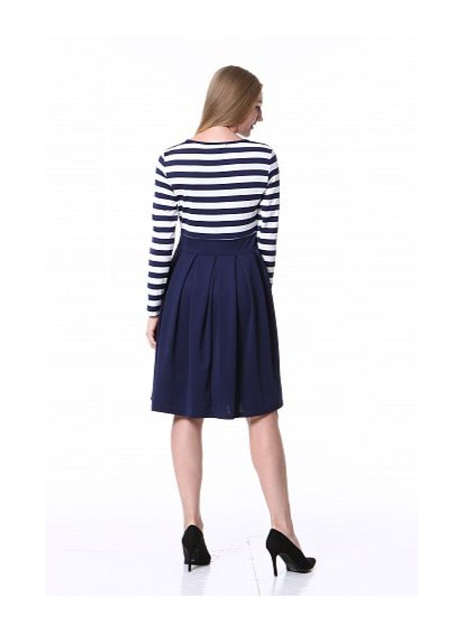 Mixfeer Short Sleeve Swing Midi Dress Dark Blue  - Image 2