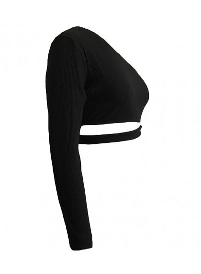 One-Shoulder Frill Top Black - Image 3
