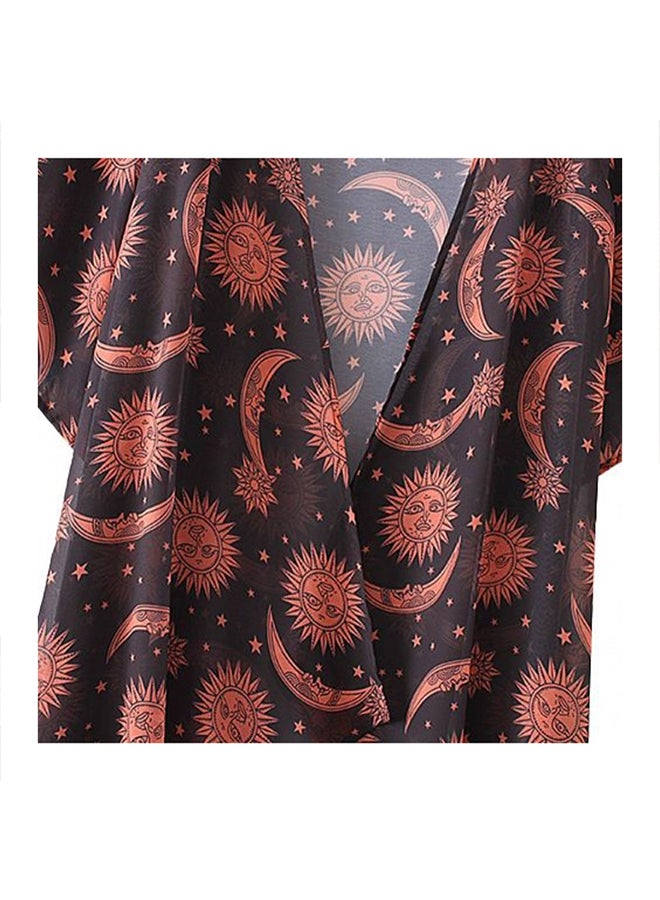 Cardigan Blouse Outerwear Bikini Cover Up Red  - Image 2