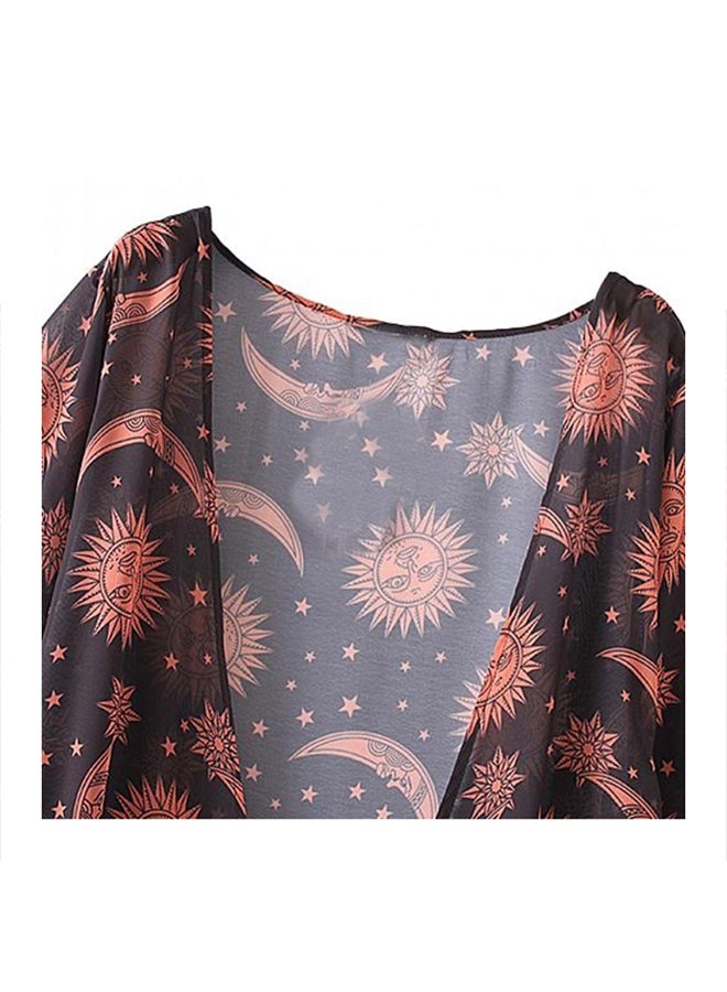 Cardigan Blouse Outerwear Bikini Cover Up Red  - Image 3
