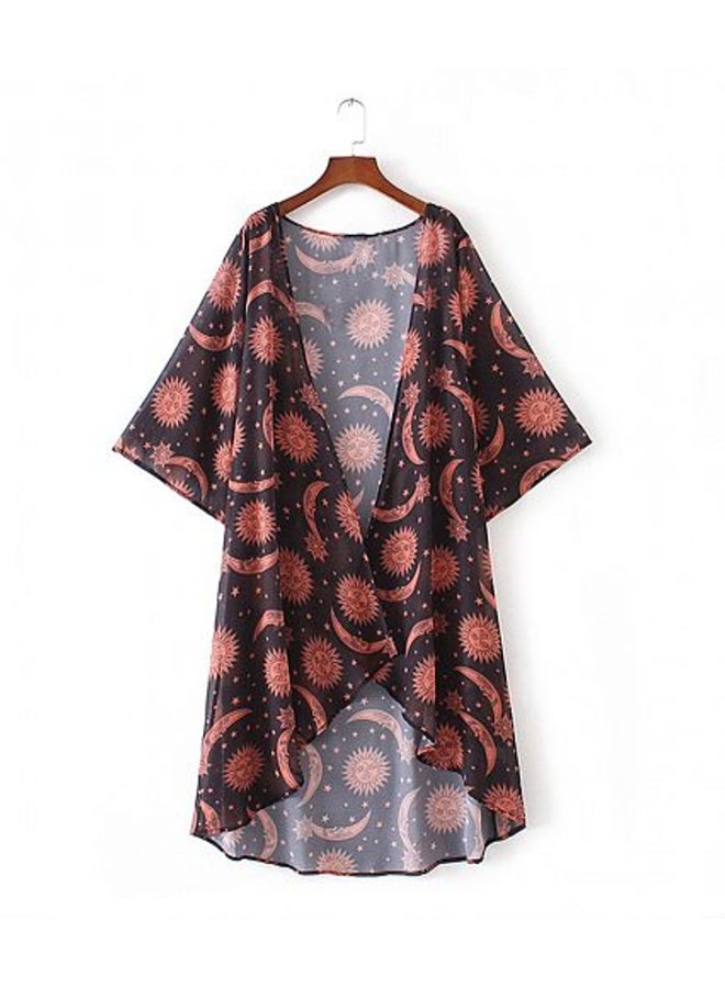 Cardigan Blouse Outerwear Bikini Cover Up Red  - Image 5