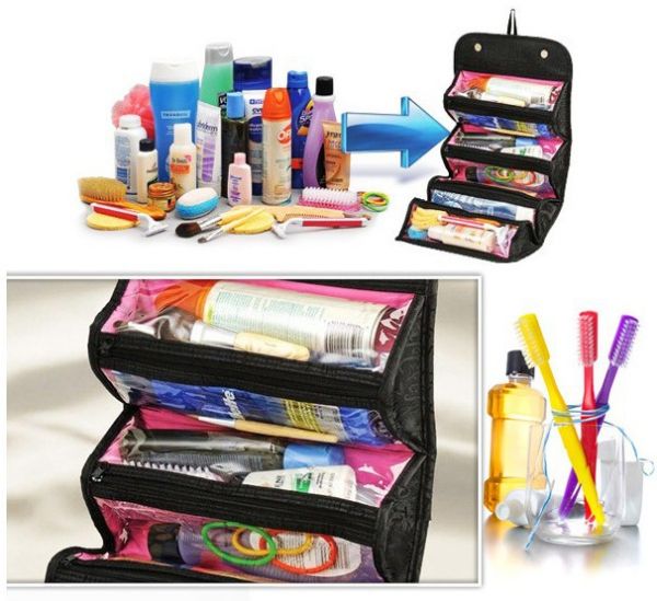 حقيبة مستحضرات تجميل متعددة الوظائف أسود - Image 3