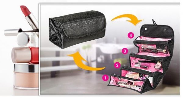 حقيبة مستحضرات تجميل متعددة الوظائف أسود - Image 5