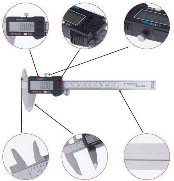 Generic - Digital Vernier Caliper Micrometer Silver/Black - Image 1