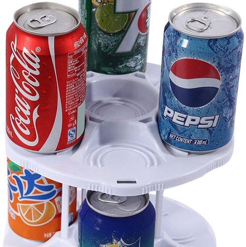 حامل لتخزين العلب المعدنية من طبقتين أبيض - Image 4