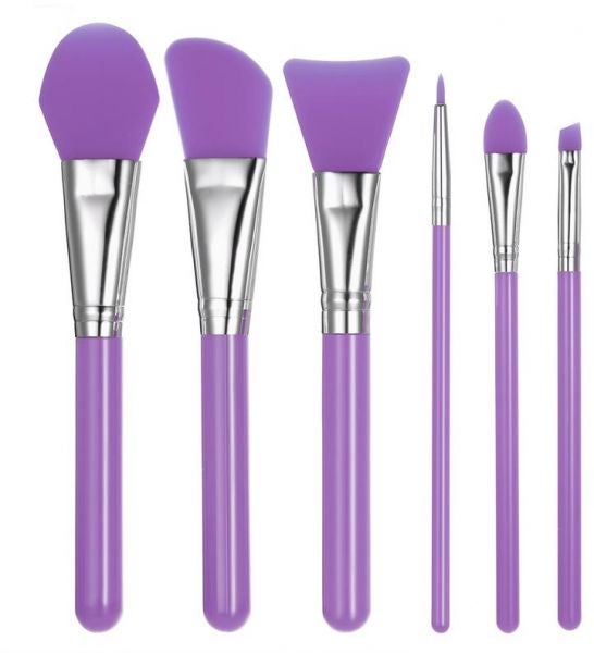 طقم فرش من السيليكون بتصميم فريد مكون من 6 قطع أرجواني / فضي - Image 4