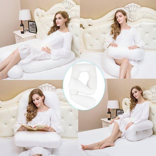 Maternity Pillow Cotton White 120x80cm - Image 5