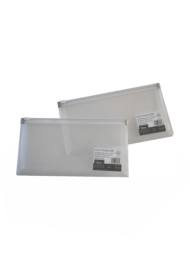 Filexec Pack Of 12 Zipper Envelope Clear 