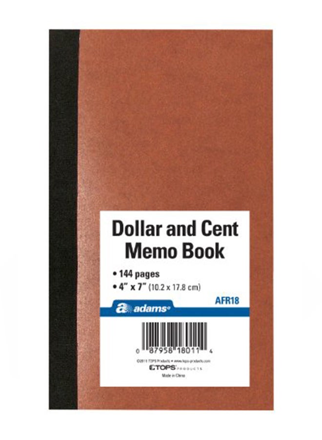 ADAMS Dollar And Cent Memo Book Brown 