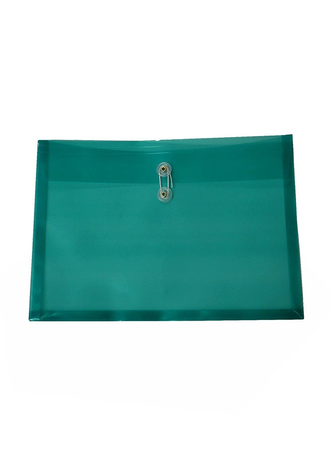 Filexec Pack Of 6 Side load Button string Envelope Green  - Image 1
