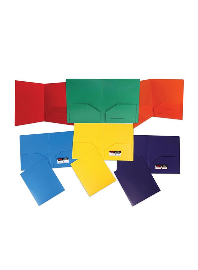 JAM Paper Pack Of 6 Two-Pocket School Folder  - Image 1