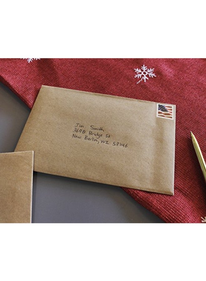 Juvale - A7 Envelopes for Invitations - 100-Count A7 Invitation Envelopes Bulk, Kraft Paper Envelopes for 5 x 7 Inch Photos Wedding, Baby Shower, Party Invitations, Square Flap, Brown, 5.25 x 7.25 Inches - Image 1
