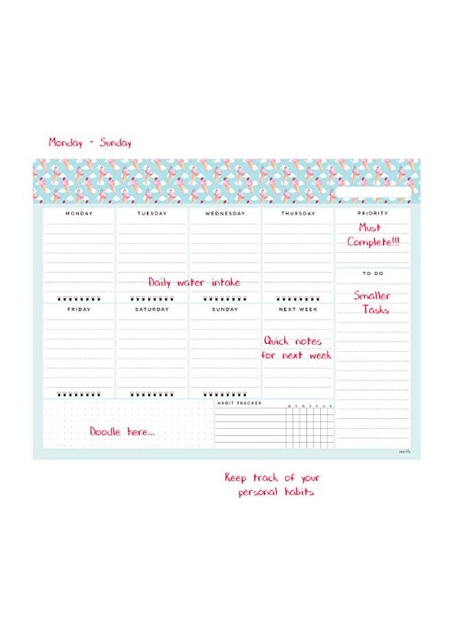 بيتشلي دفتر للتخطيط الأسبوعي أبيض/ أزرق/ أسود - Image 2