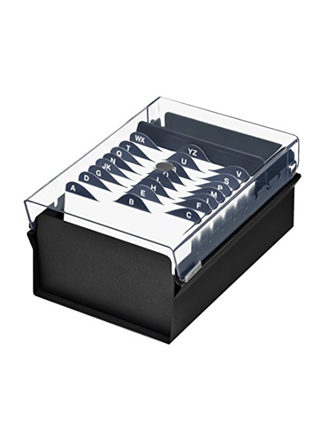 Acrimet Index Card File Organizer With Crystal Plastic Lid Cover  - Image 1