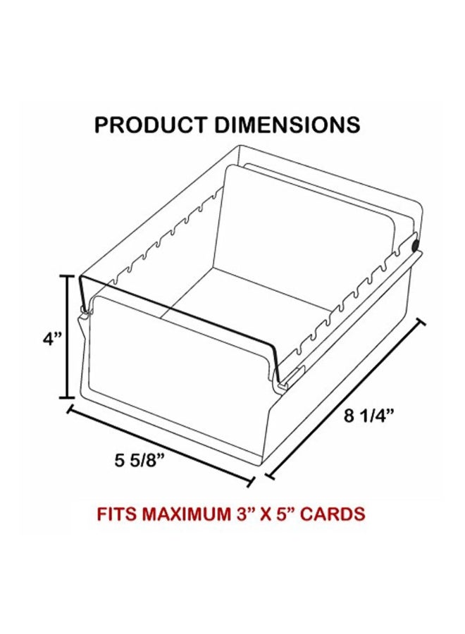Acrimet Index Card File Organizer With Crystal Plastic Lid Cover  - Image 2