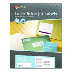 Maco 3000-Piece Laser And Inkjet Address Labels Grey/Blue/Green  - Image 2