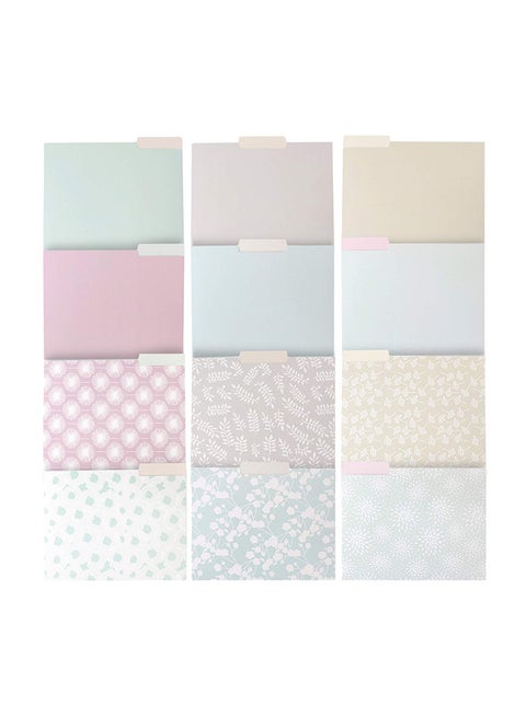 Set Of 12 Decorative File Folder