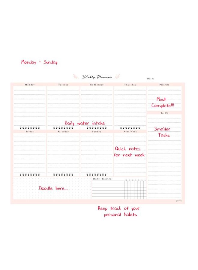 Weekly Planner Pad White/Beige/Black - v1552566159/N21877862A_2