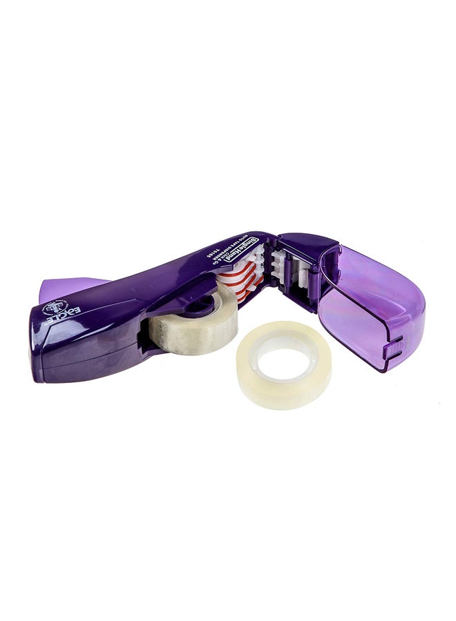 Eagle - Single Hand Click And Go Auto Tape Dispenser With 2 Tapes Purple - Image 1