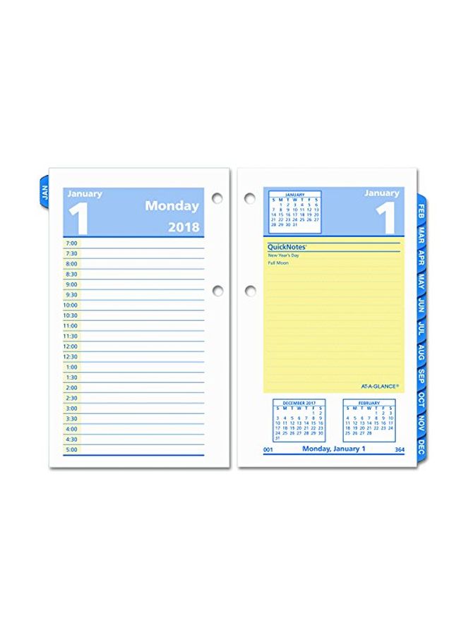 AT-A-GLANCE QuickNotes Desk Calendar Refill White/Blue/Yellow - Image 2